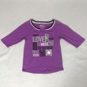 Justice Purple 3/4 Sleeve Top (7) GUC